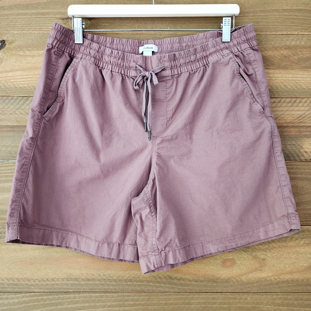 L.L. Bean red pink elastic waist shorts‎ mens size L
